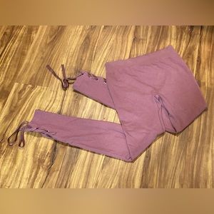 Mix NO. 6 pink lace-up leggings